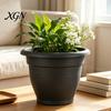 Round Container Gardening Planter Flower Pot, Lightweight Plant Pot with Drainage Elegant Garden Decor Pots Holes, Modern for Indoor And Outdoor