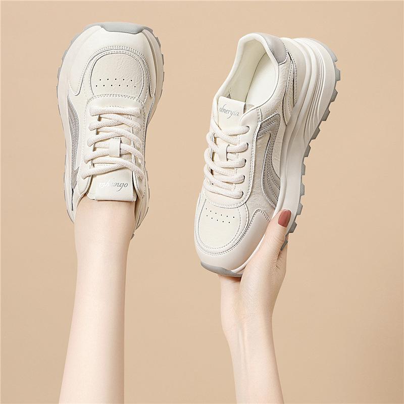 

Sports casual shoes fashion thick soles spring new white shoes soft soles do not tire feet to increase the height of women s shoes daddy shoes 40