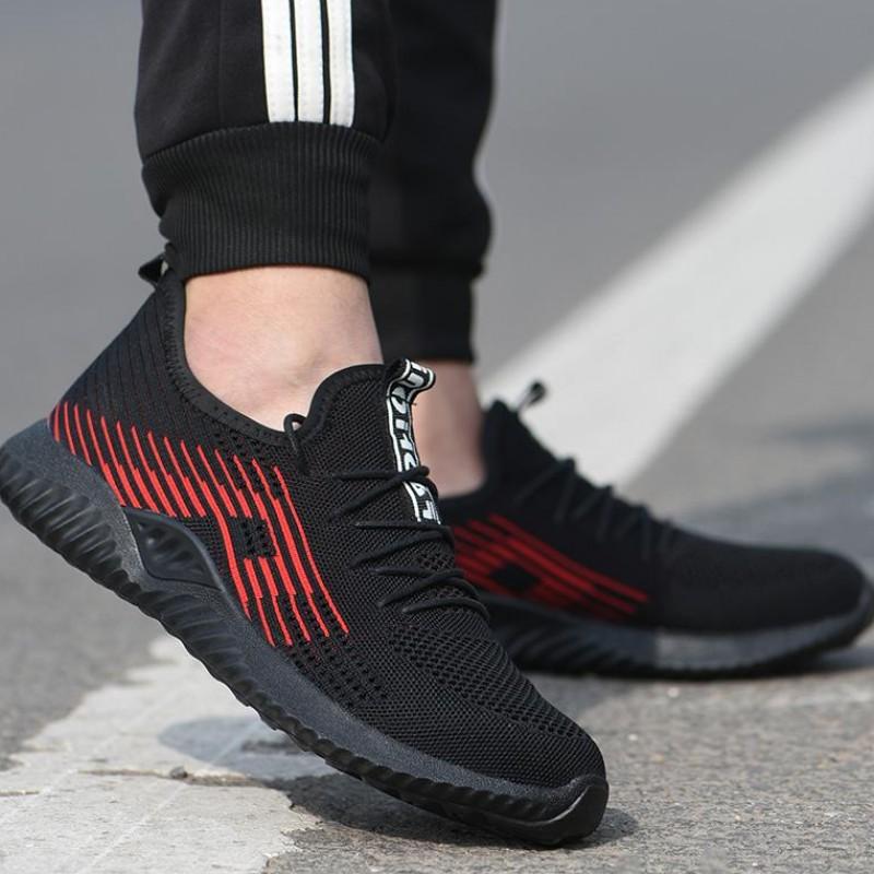

Мужские модные кроссовки Удобные легкие спортивные туфли Дышащий сетчатый верх Нескользящая резиновая подошва Повседневная обувь 35