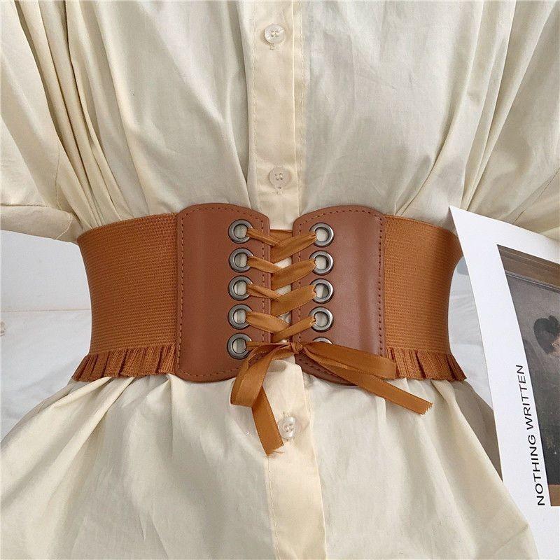 Elegant Womens Waist Belt With Ruffled Edge Design Perfect For Dresses Shirts And Casual Styles