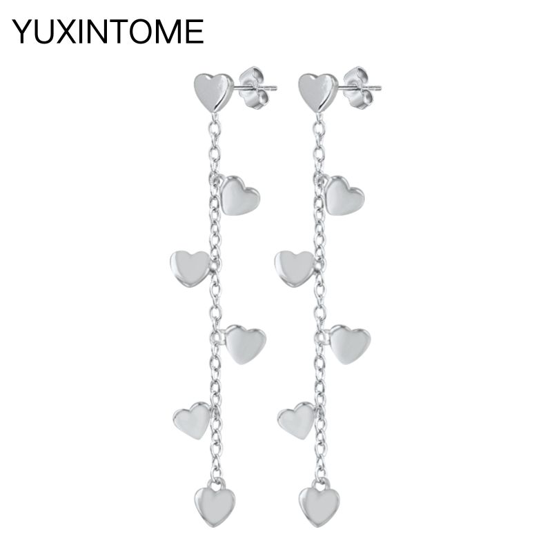 925 Silver Needle Long Chain Stud Earrings For Women Exquisite Zircon Geometric Tassel Pendant Earrings Luxury Jewelry