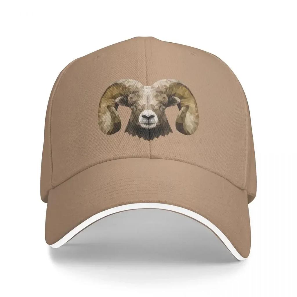 Bighorn Sheep Polygonal Design Baseball Cap Funny Hats Sun Cap Women Caps Unisexs