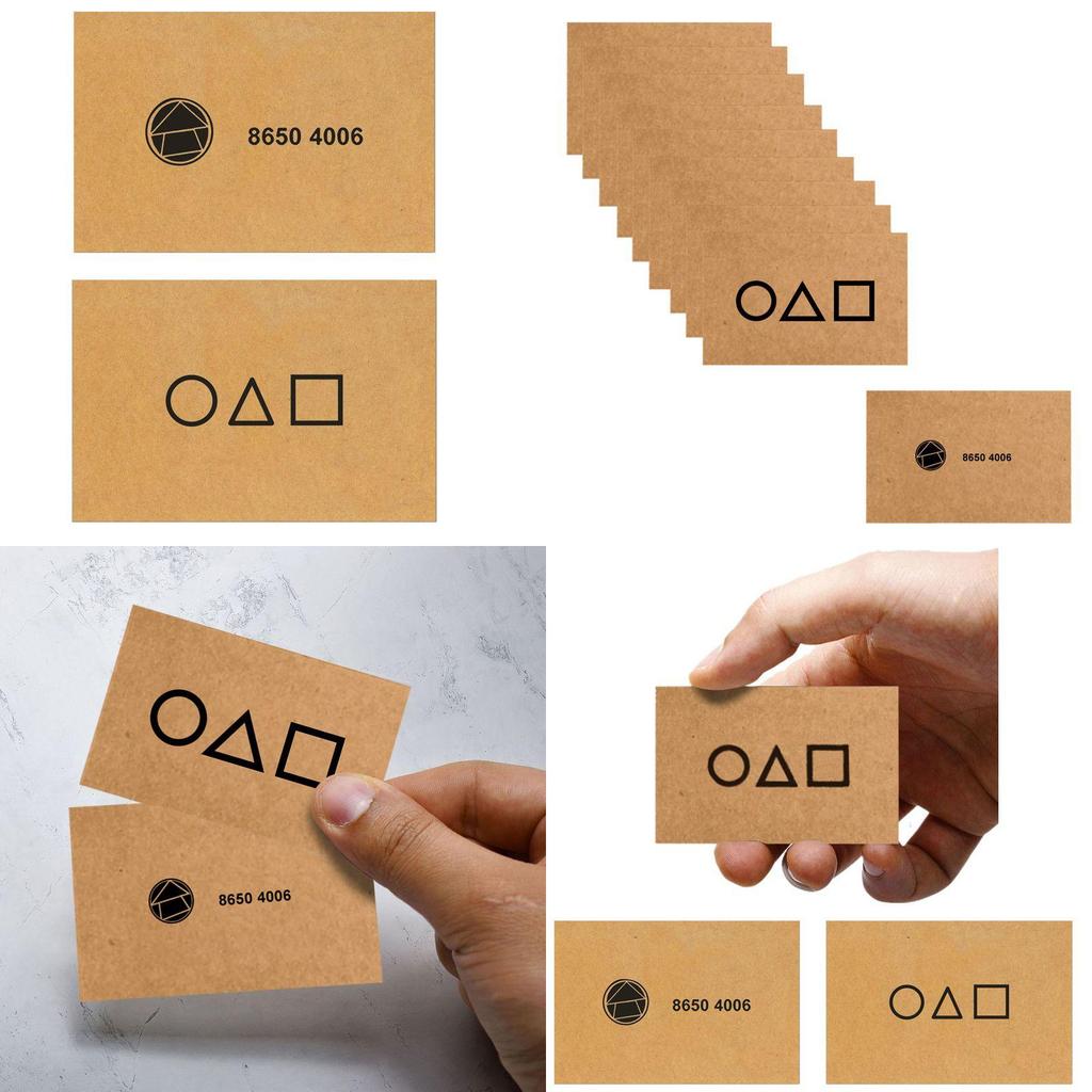 Pacote de Cartões de Visita Convite Místico Jogo da Lula Com Ícones Quadrado Triângulo Círculo