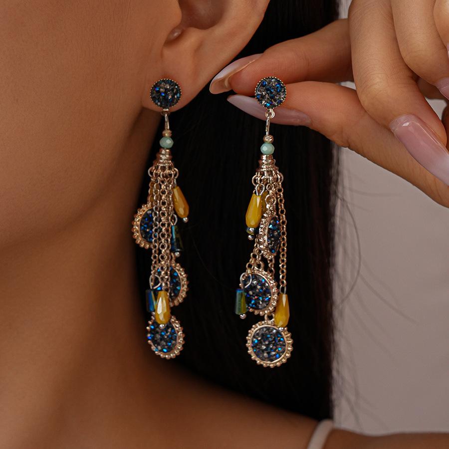 Round Tassel Earrings Light Luxury High-end Fashion Earrings for Women