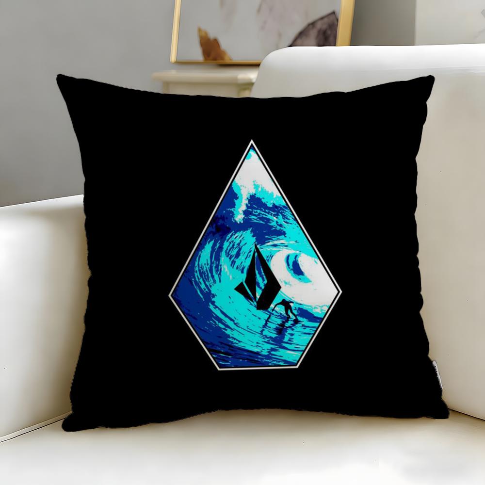 classic fashion brand Volcom Cushion Cover Soft  EasyWash Pillow Case  Versatile for Couch Bed Travel and Office
