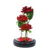 Three rose ornament, luminous glass cover handicraft, immortal flower Valentine's Day gift