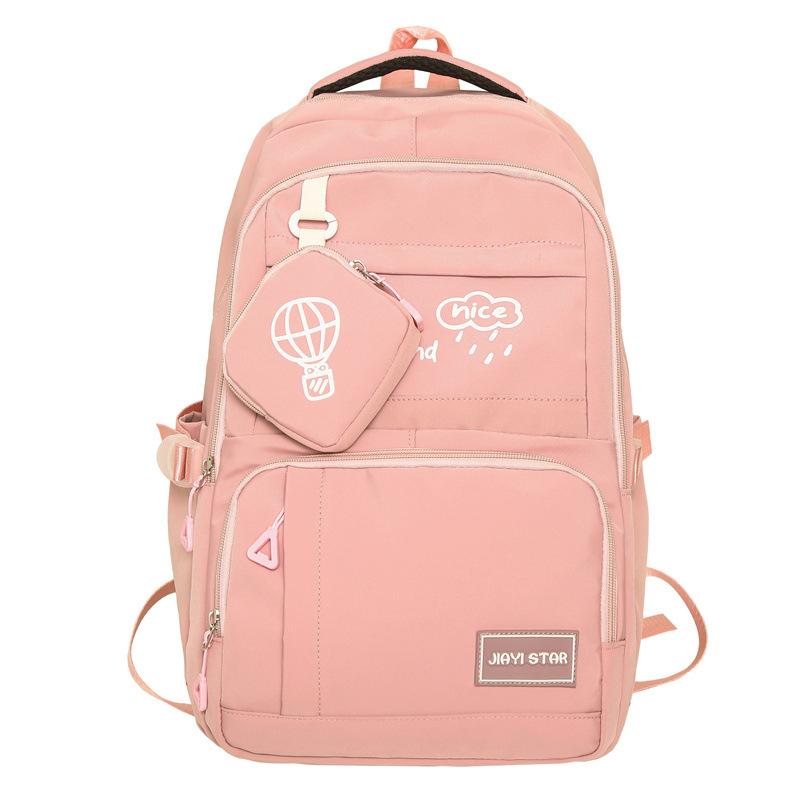 Schoolbag Wholesale New Backpack Women's Large Capacity Travel Backpack Lightweight Junior High School Student Schoolbag Simple Leisure