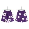 Men Women Streetwear Oversized Denim Shorts With Cotton Puff Floral Print Loose Fit Short Pants