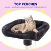 73in Fan-Shaped Corner Cat Tower - Multi-Level Indoor Cat Tree with Scratching Posts, Perches & Cozy Baskets, Dark Grey