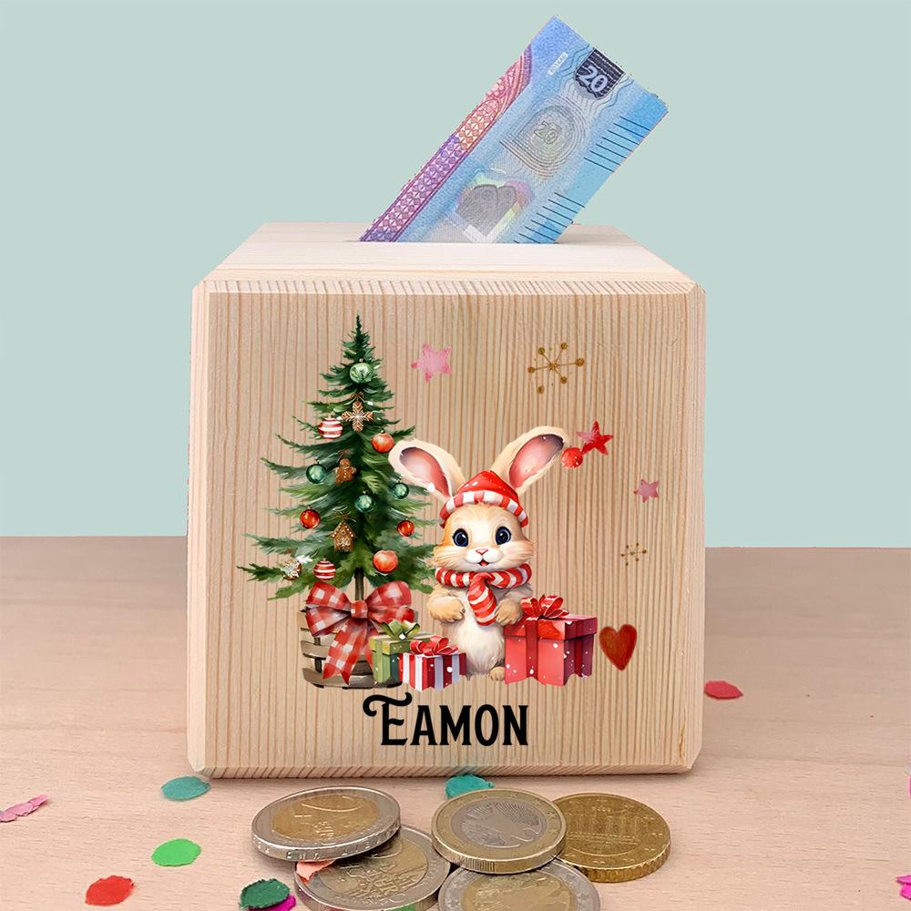Personalizowana Świąteczna Atmosfera Skarbonka, Dekoracja Pokoju, Idealny Prezent Świąteczny, Ucz Oszczędzania w Stylu!