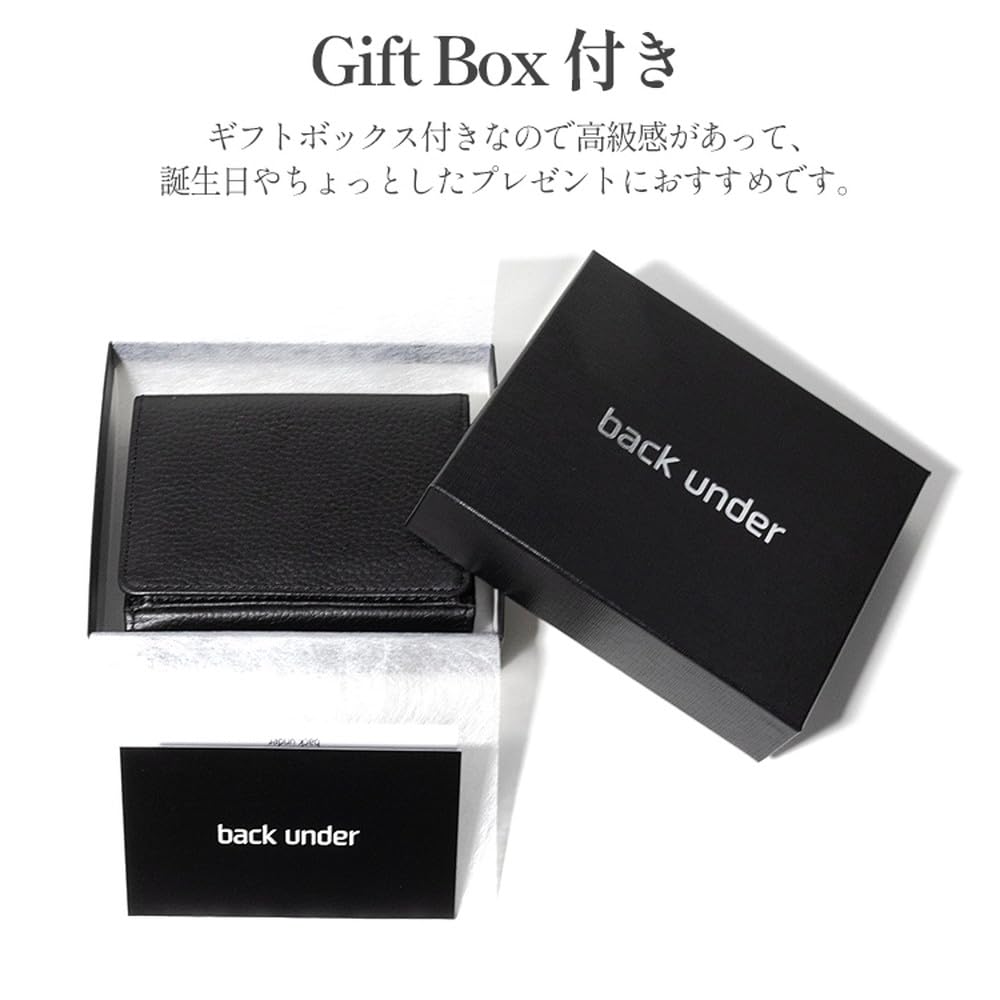 [parte de trás] Carteira de Couro Genuíno para Homens e Mulheres, Tripla, Compacta, Mini Carteira, Carteira Dobrável, Carteira de Couro Genuíno com Compartimento para Moedas em Formato de Caixa