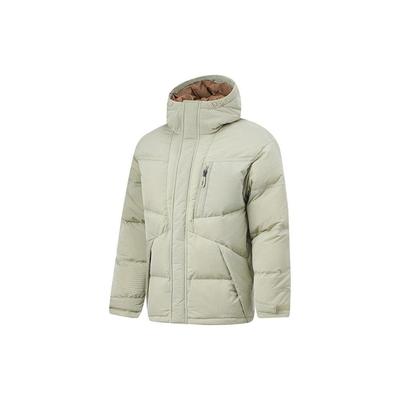 Unisex 2023 Winter Color-Block Hooded 600FP Duck Down Jacket Khaki/Black AYMT065-5