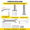 5 Step Railing Stainless Steel Transitional Handrail Fit for Level Surface and 1 To 5 Steps Adjustable Stair Railing Indoor Outdoor Step Railings