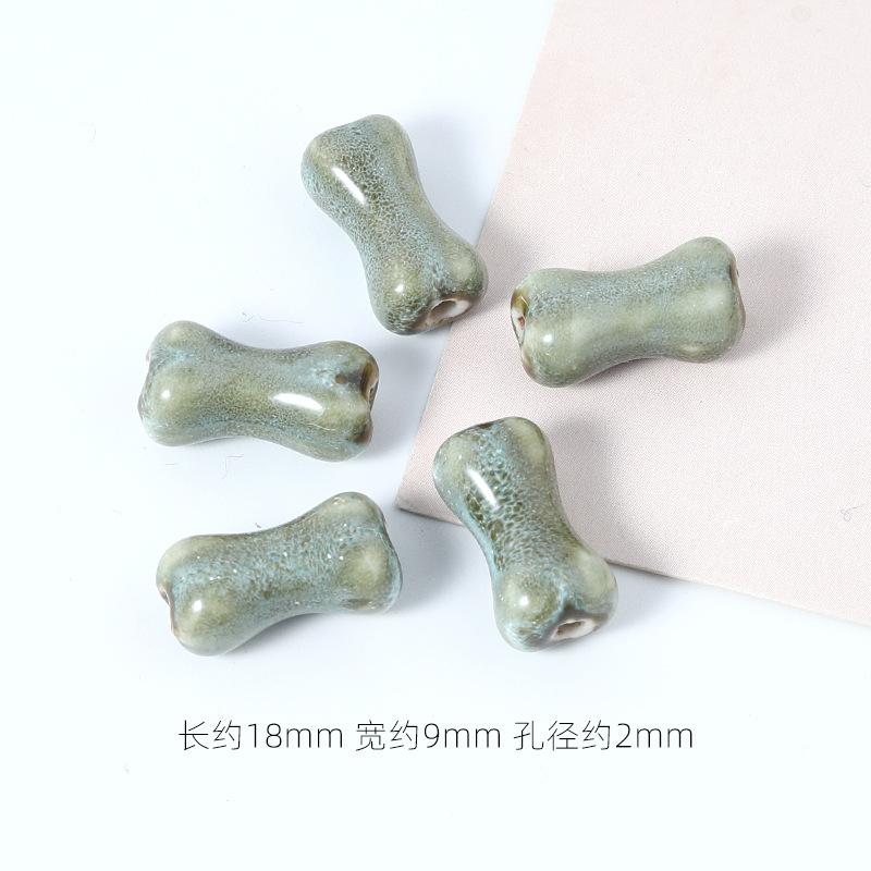10pcs Design Sense Bone Retro Fun Shaped Ceramic Beads Jewelry Making Materials Charm Bracelet and Necklace Trend Accessories