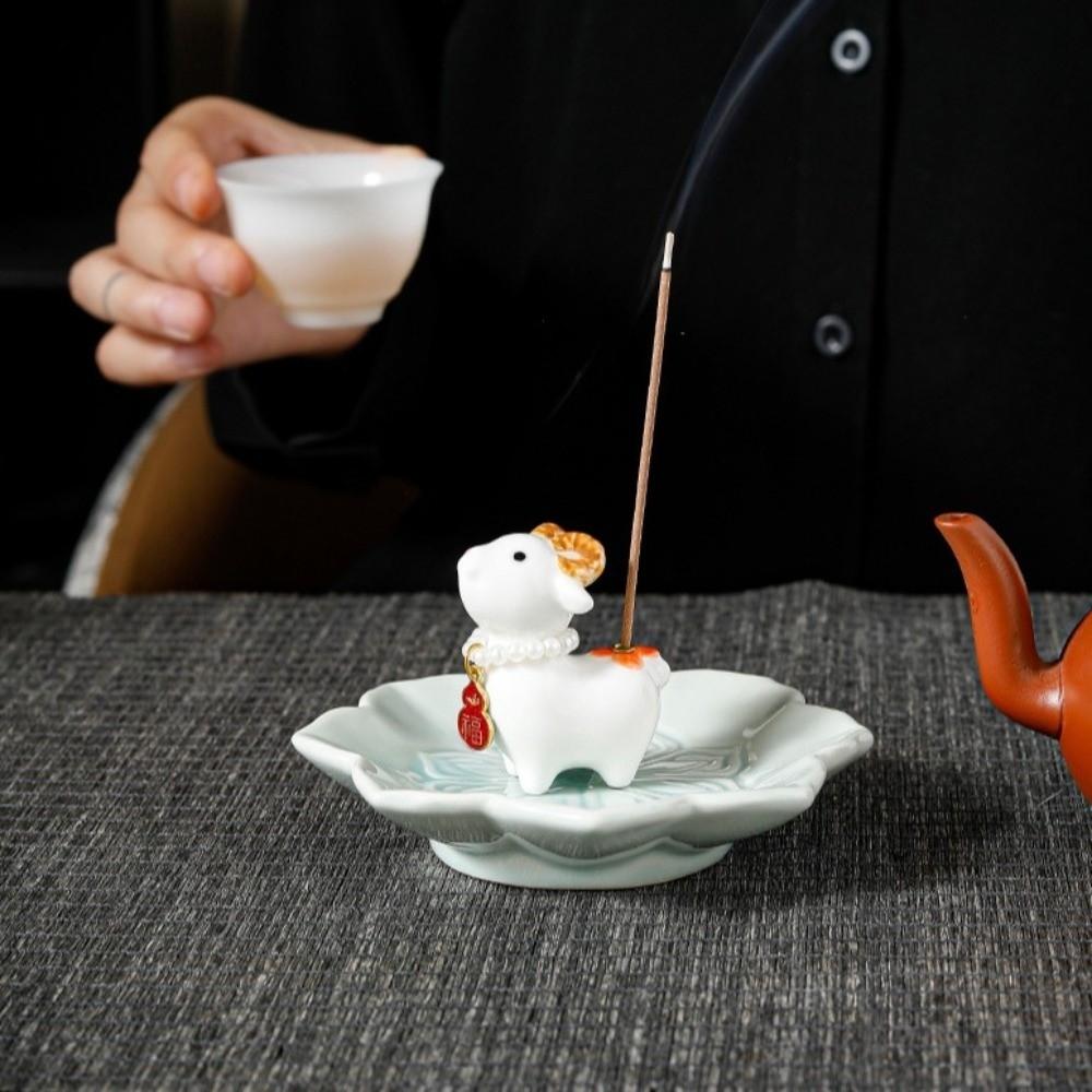 Chinese New Year Zodiac Sheep Incense Holder Aromatherapy Incense Holder  Desktop
