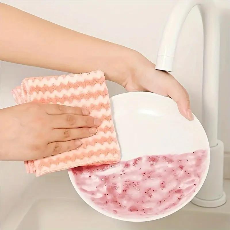 1-20PCS Ultra Soft Ultra-fine Fiber Dishcloth High Water Absorption and Machine Washable Towels Multi-purpose Kitchen Cleaning Products