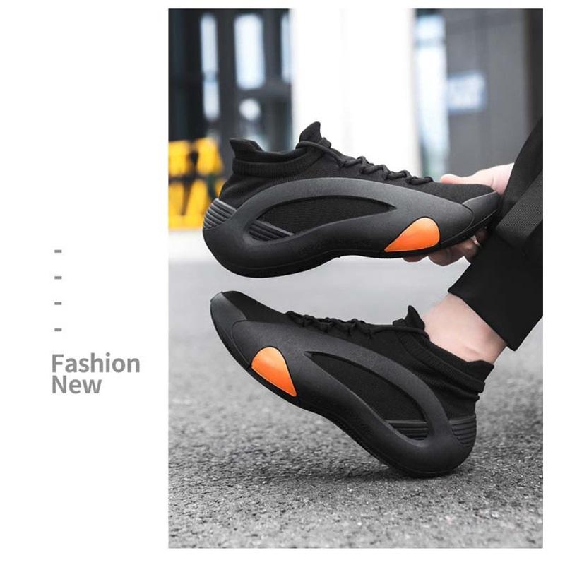 Men Sock Sneakers Knit High Top Casual Shoes Unique Thick Sole Fashion Street Athletic Trainers