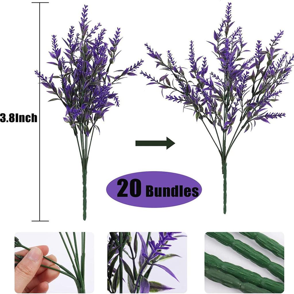 Outdoor Artificial Simulated Green Plants 7 Heads 35 Mesh Lavender Fake Flower Plant Window Decoration Pointed Wheat Ear Handle Bundle