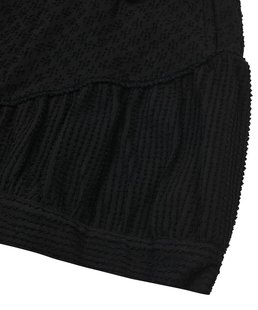 Taibseobiseu Asymmetry Embroidery Skirt [Black]