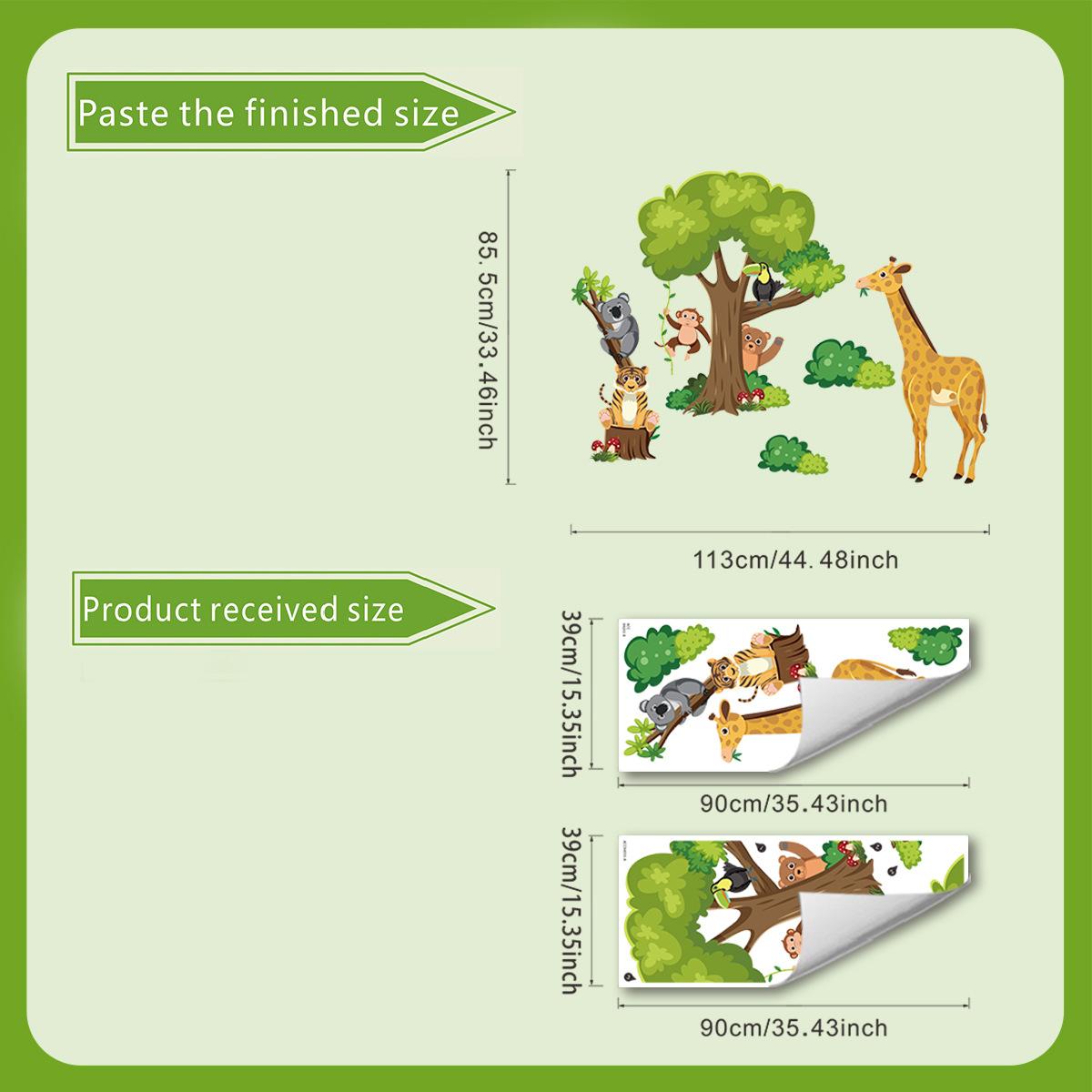 

Мультяшные наклейки на стену с лесными животными для детской комнаты, спальни, украшение стены 40*90cm