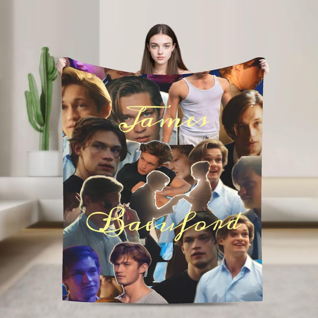 James Beaufort Super Soft Blanket  Picnic Plush Throw Blanket Aesthetic Home Decor Flannel Bedspread Sofa Bed Cover