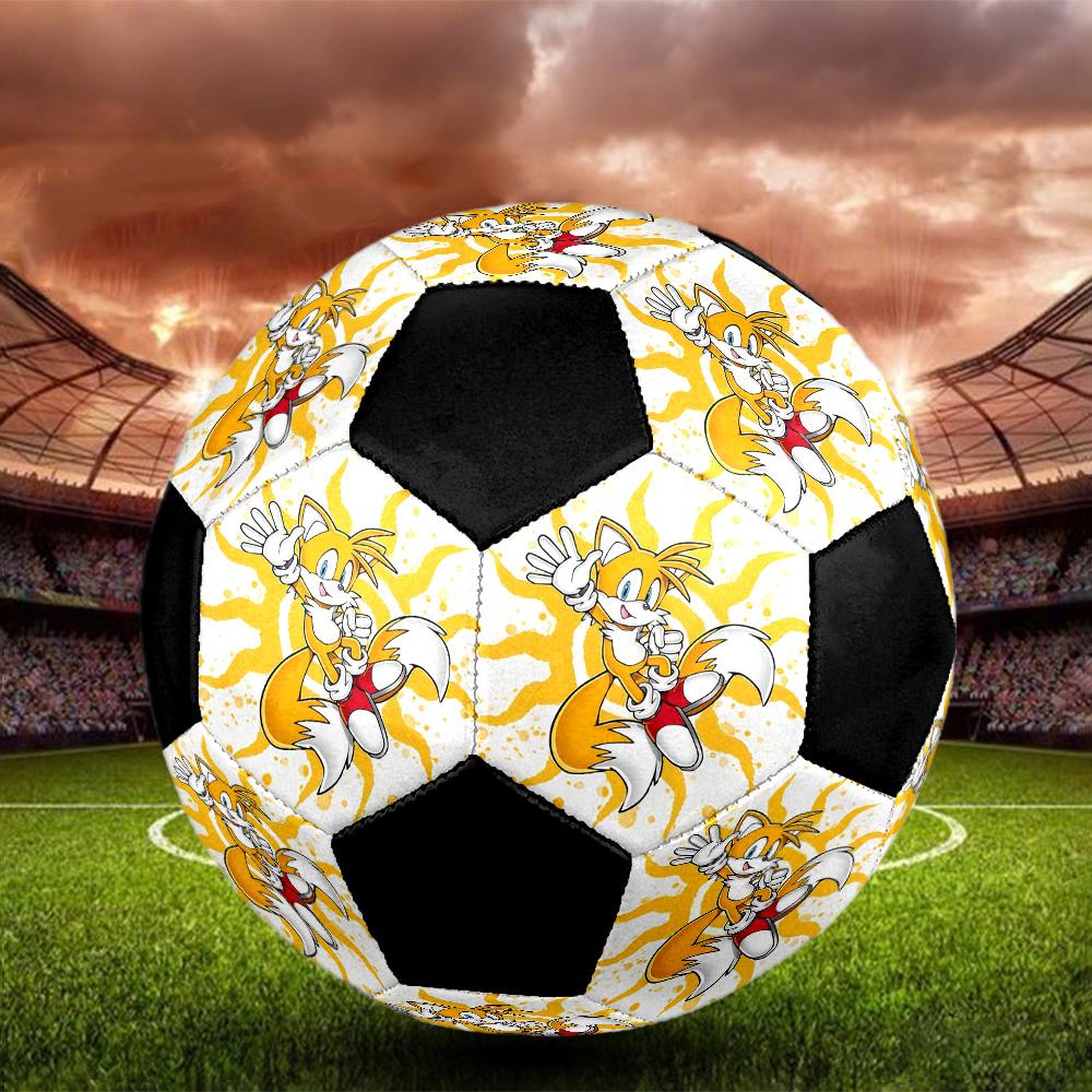 Tails Collection Soccer Ball Colorful All Ages Machine Stitched PVC Competition Ready Durable High-Bounce.SIZE5