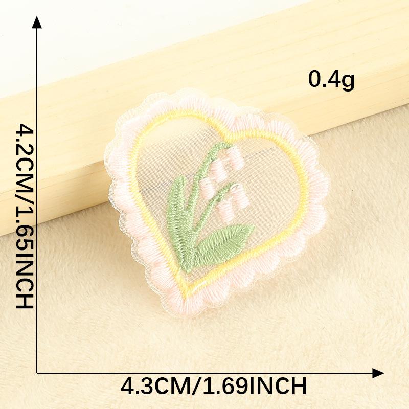 Computer Embroidery Label Cartoon Flower Cloth Label Lace Embroidery Sticker Diy Notebook Accessories Patch Sticker