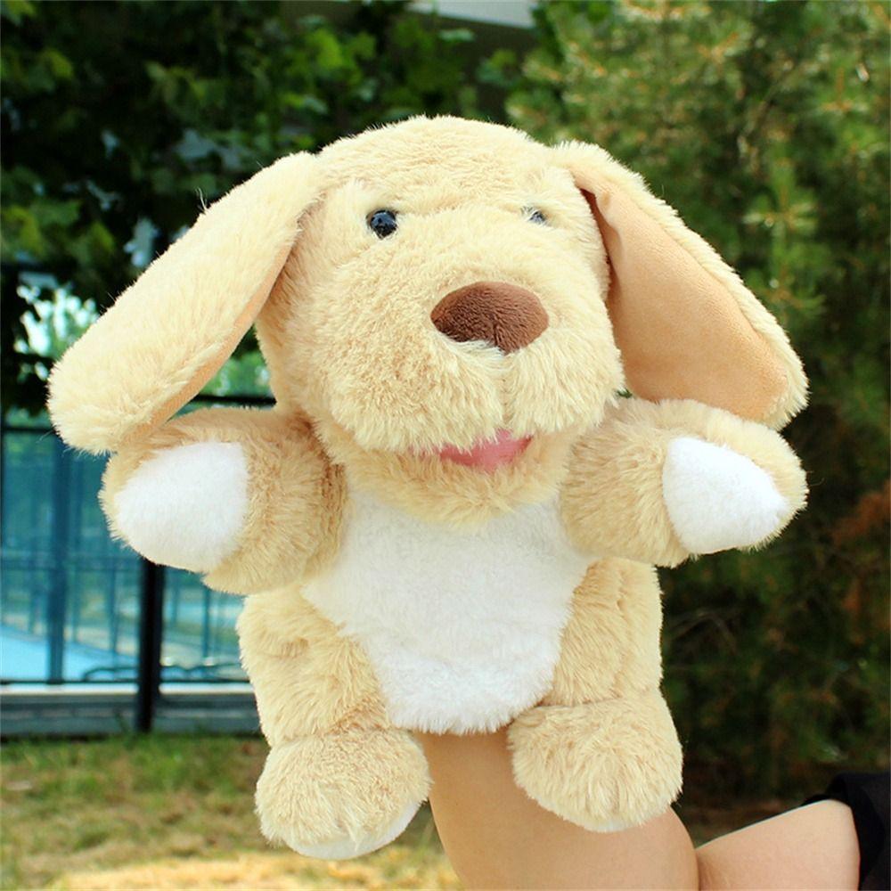 Movable Open Mouths Plush Animal Puppets Dog Horse Sheep Stuffed Hand Doll Christmas   Role-Playing