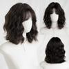 Synthetic Short Wavy Blond Brown Black Purple Wigs For Women Mid Split Hair Daily Party Costume Heat Resistant Fibre