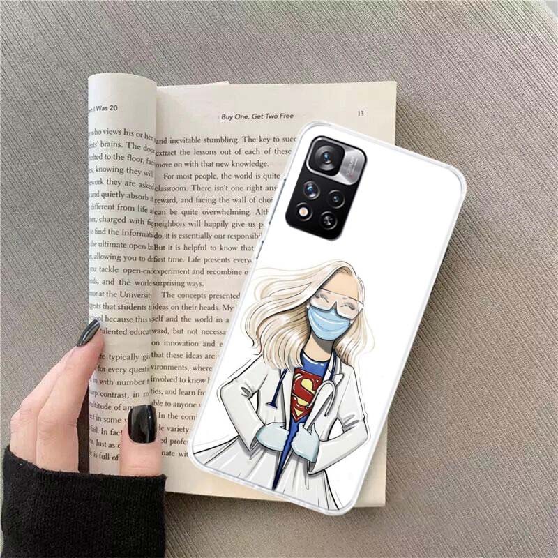Cartoon Medicine Doctor Nurse Phone Case For Xiaomi Poco F7 Pro Mi 14 Ultra 9T 12T 11T 13 15 Pro 12 11i Clear 12X 10T 11 10 Lite