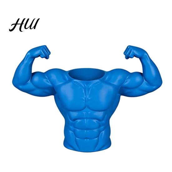 Fitness Desk Organizer 3D Printed Pen Holder, Muscular Man Figure, Creative Makeup Brush Holder for Pens And Brushes, Funny Enthusiast Gift
