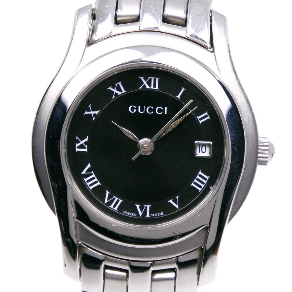 GUCCI G class Watches 5500L blackDial Stainless Steel Quartz Analog display Women Used