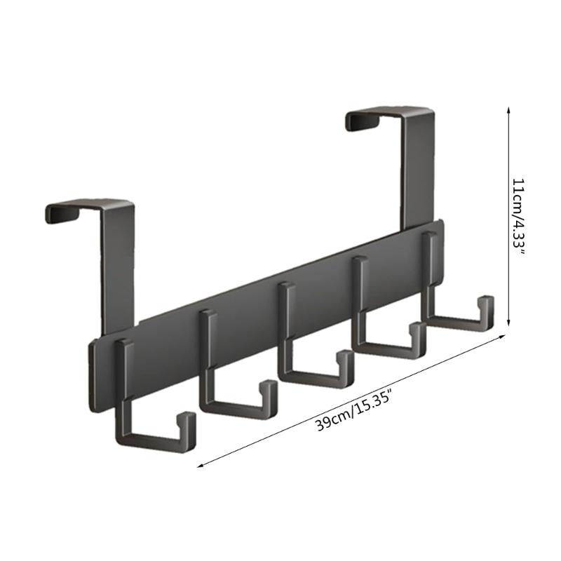 Heavy Dutys Over Door Hangers Wall Mounted Organizer Rack for Coat Towel Bag 5 Hooks Use Coat Hooks Jackets Jewelry