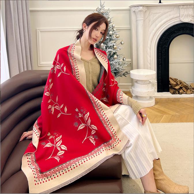 New Arrival Women'S Scarl Thickening Warm Pashmina Cashmere Scarf Female Autumn Winter Soft Scarf Shawl Multipurpose Blanket