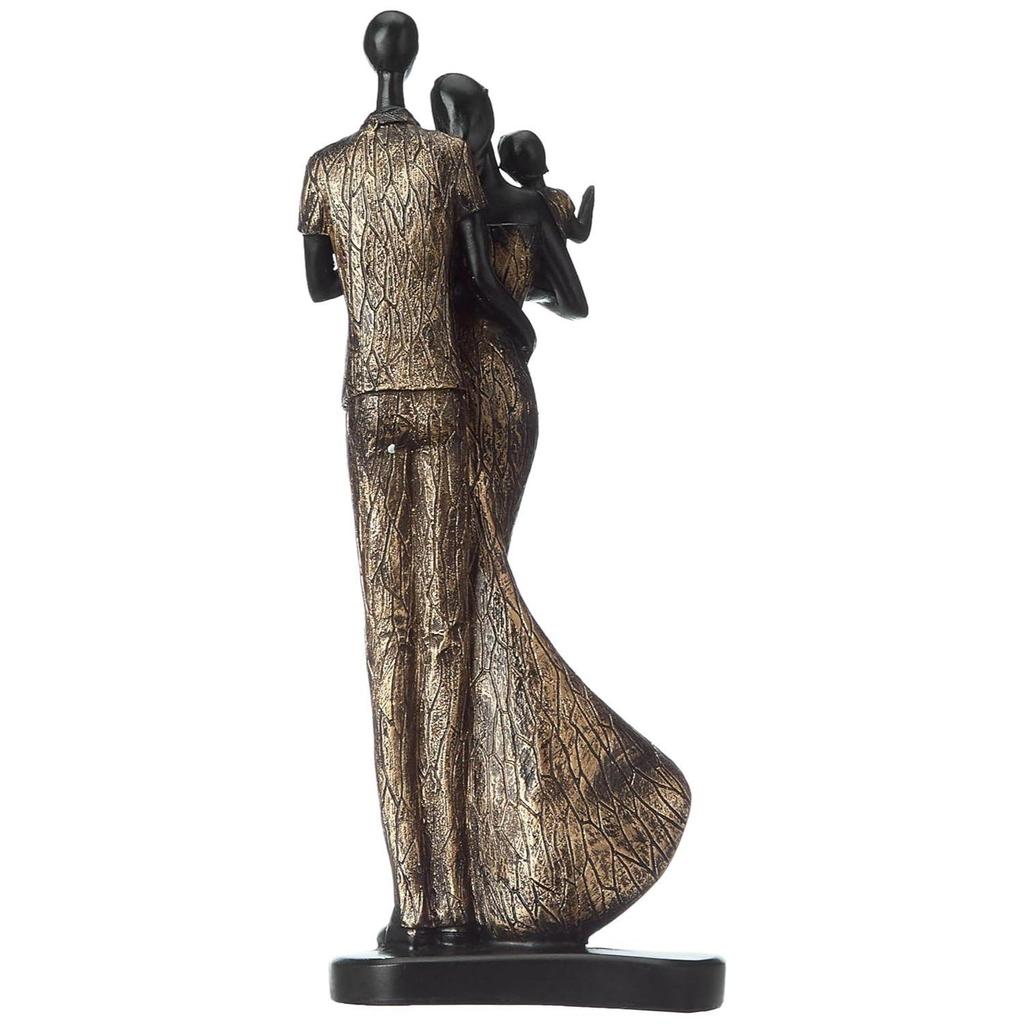 Stylish Loving Couple Resin Romantic Figurine Statue for Home Decor (Pack of 1, Golden Brown)