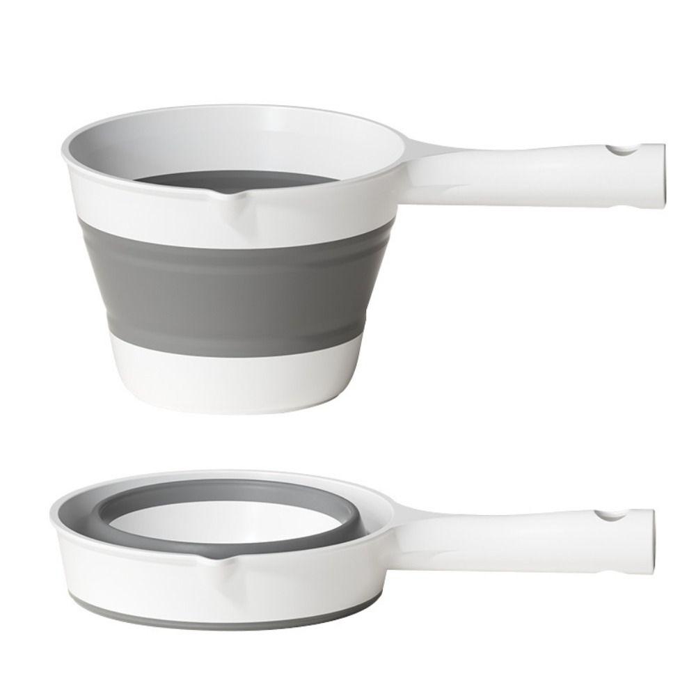 Creative Folding Water Scoop Suspensible Portable Collapsible Bath Scoop Ergonomic Grip Long Handle Kitchen Water Ladle Travel