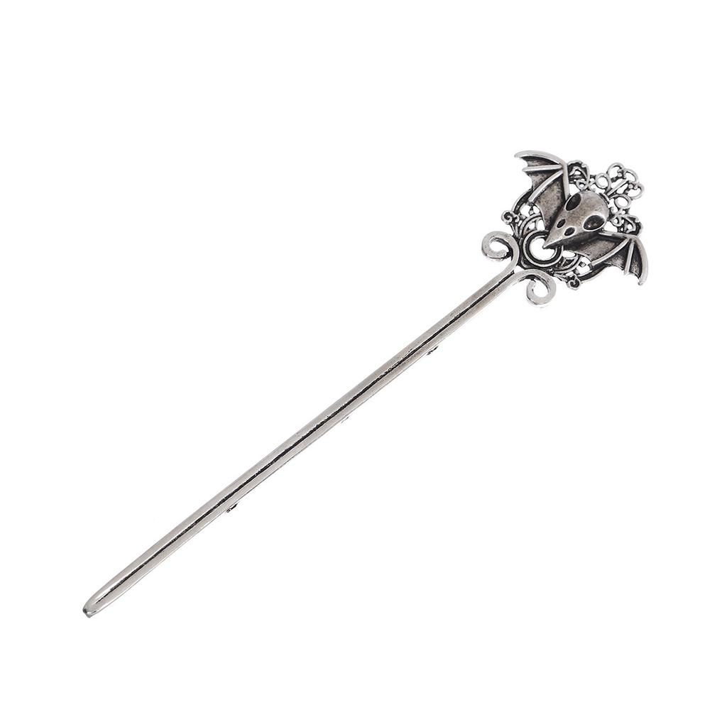 Vintage Viking Skull Crow Wing Hair Stick Gothic Party Headwear Accessory For Women Cosplay Costume Jewelry Decor