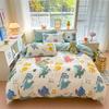 Dinosaur Double-sided Duvet Cover Set, Cute Print Bedding Set for Boys Girls Room Decor, Cartoon Animals Dino Quilt Cover Set