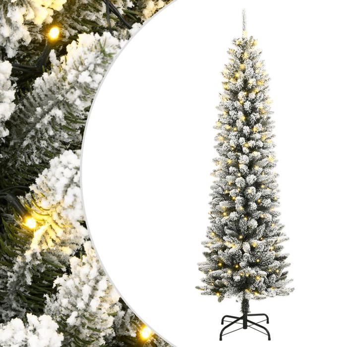 VidaXL Artificial Christmas Tree 300 LEDs and Flocked Snow 210 Cm, Christmas Tree, Realistic Christmas Tree, Christmas Ornament, 3315771