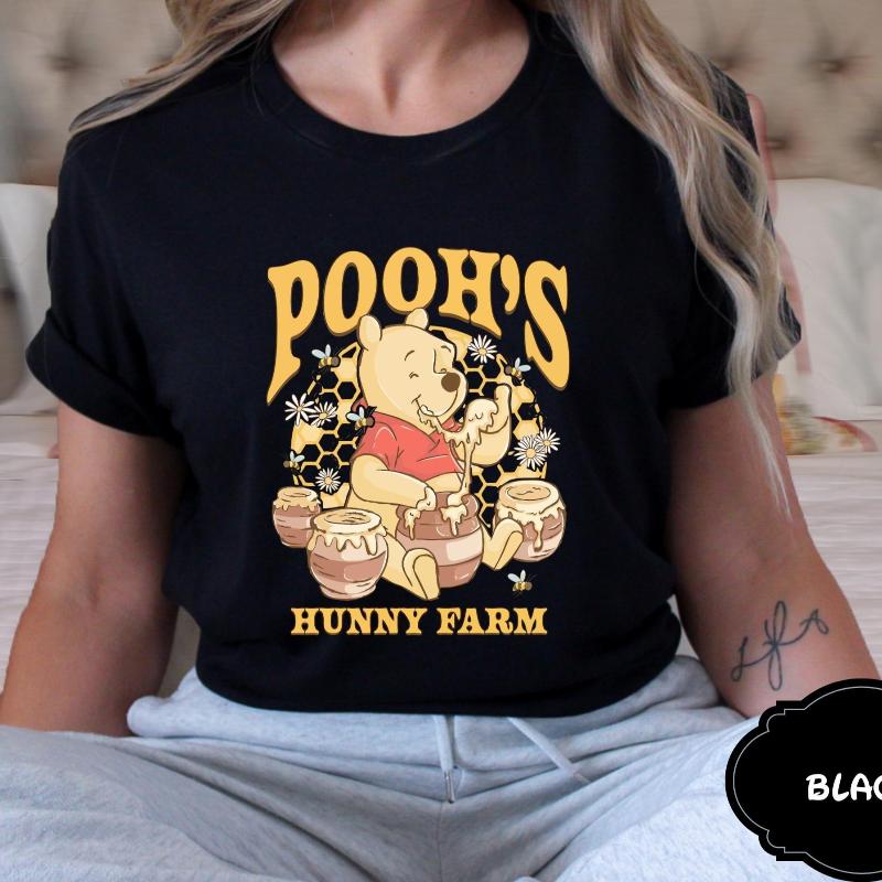 2026 New Fashion Winnie The Pooh Christmas Art Print Womens TShirt Short Sleeve O Neck Casual Loose Plus Size Top