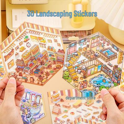 3D Miniature House Stickers: Cute Decorative & Educational for DIY Planners