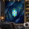 Wandbehang Tapisserie Brasilien Fußball Druck Stoff für Wohnzimmer Schlafzimmer Heimdekoration