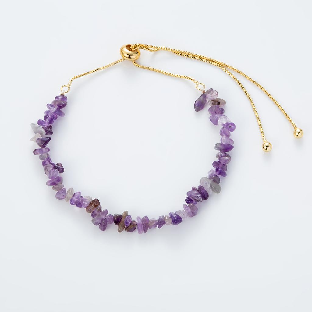 Natürlicher Stein Perlen Schiebeschnallen Armband für Damen Mode Handgewebt Verstellbar Sommer Party Strand Schmuck Geschenk Armband