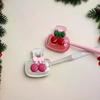 1/2 Pièces Mignon Design Cerise Nœud Rangement Brosse à Dents Protège Tête de Brosse à Dents Caractéristiques Double Trous Pour Drainage et Ventilation