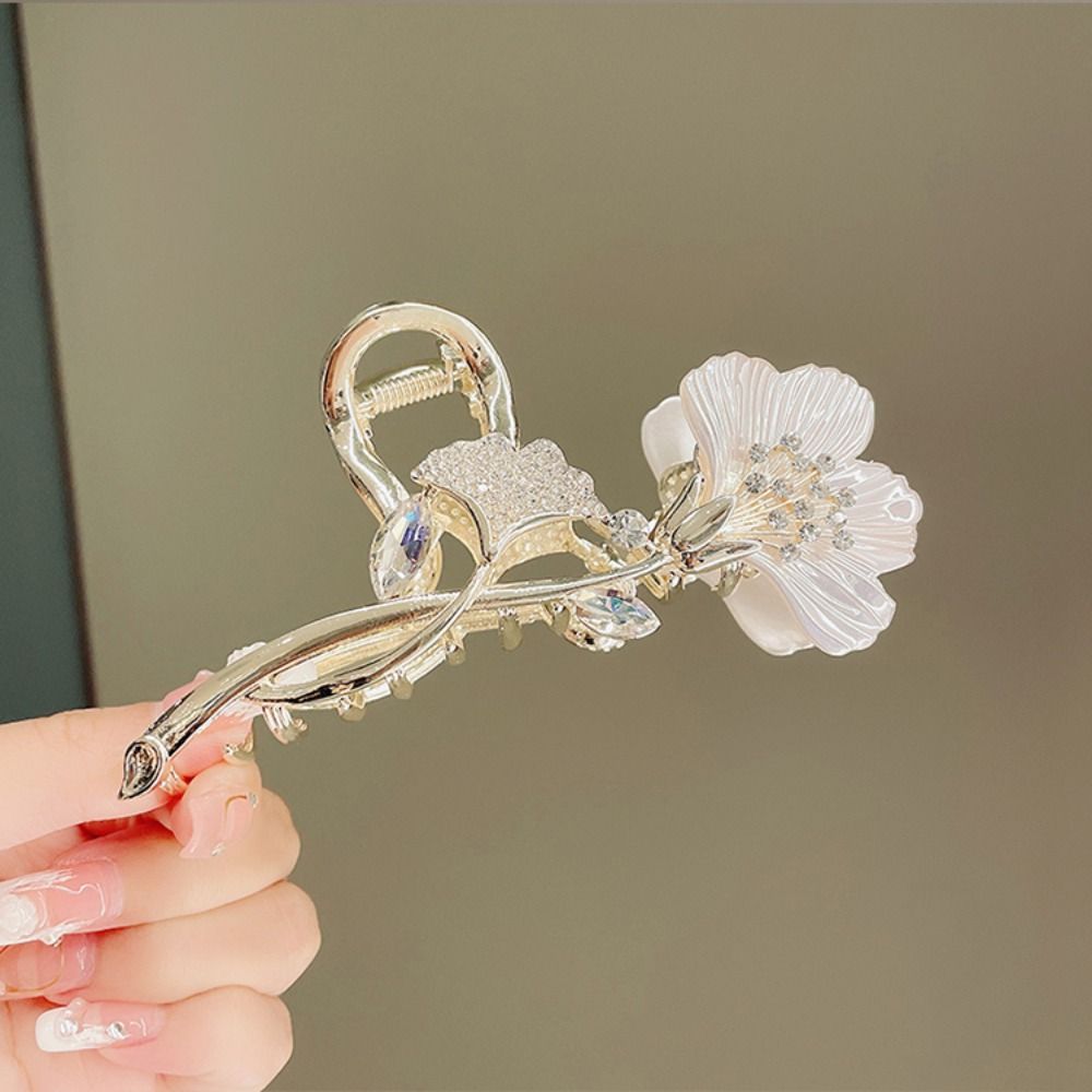 

Rhinestone Ginkgo biloba Winter Hair Crab Clip Tulip Shark Clip Girl s Headwear Female Hair Claw