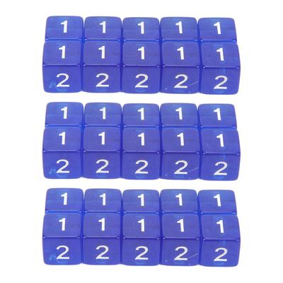 30PCS Dice Cubes Right Angle Transparent Colored Plastic 6 Sided Dices for Games