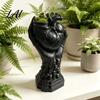 Skull Base Ornament Hand Holding Human Heart Organ Vase Gothic Anatomical Shaped Planter Spooky Halloween Desktop Flower Pot for Living Room