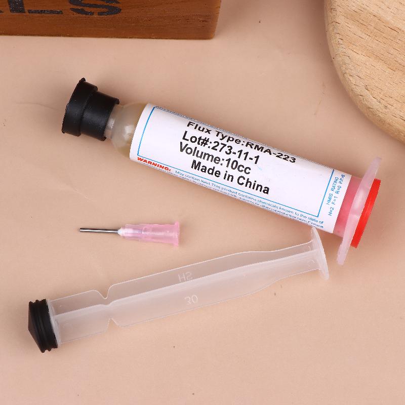 10Ml Flux For Soldering With Flexible Tip Syringe Solder Paste Flux Grease Repair Solde No Cleaning Welding Repair Tools