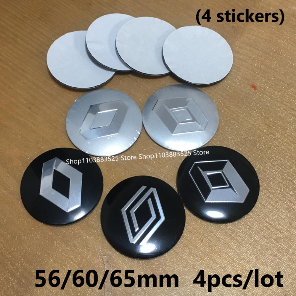 4pcs 56/60/65mm Wheel Center Hubcap Badge Stickers for Renault Captur Megane 2 3 4 Clio Arkana Laguna MK4 Duster Fluence Logan