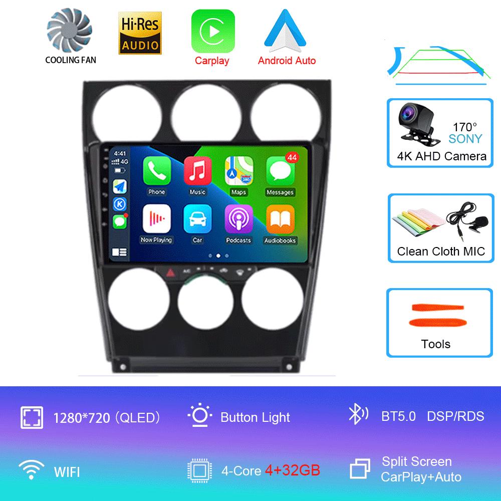 For Mazda 6 2002 2003 2004 2005 2006 2007 2008 Android 14 Car Player Navigation GPS Radio Multimedia Carplay 2Din 360 Camera RDS